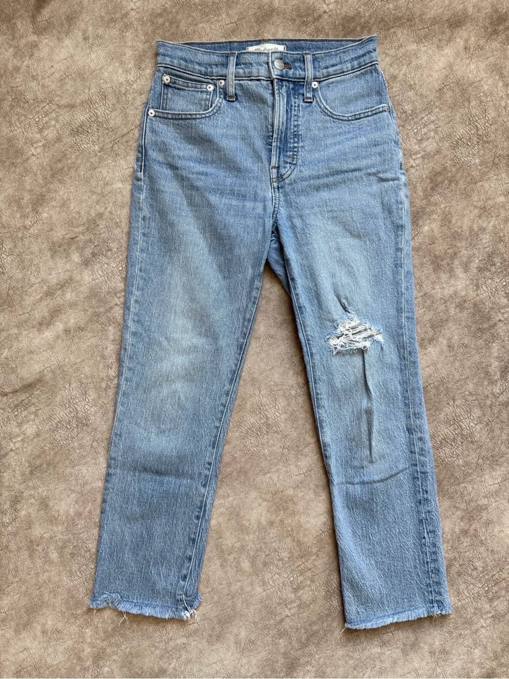Madewell The Perfect Vintage Jean 24P High Rise Distressed Raw Hem Jeans